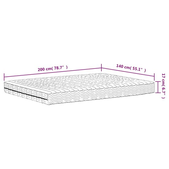 Schuimmatras Hardheid H2 H3 Wit 140 x 200 cm