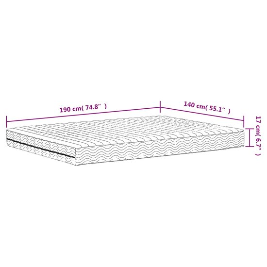 Schuimmatras Hardheid H2 H3 Wit 140 x 190 cm
