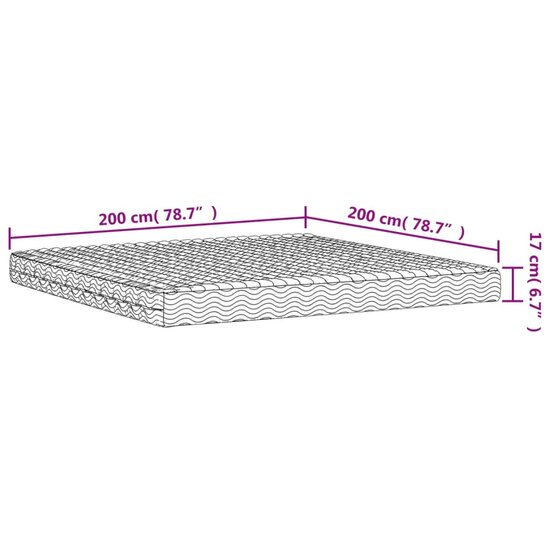 Schuimmatras hardheid H2 H3 200x200 cm wit