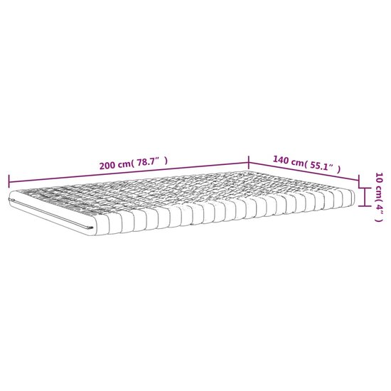 Schuimmatras 7 zones hardheid 20 ILD 140x200 cm wit
