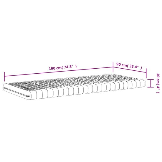 Schuimmatrassen 2 st 7 zones hardheid 20 ILD 90x190 cm wit