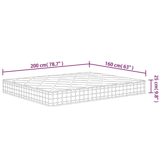 Pocketveringmatras Middelhard-Hard Super King Size 160 x 200 cm