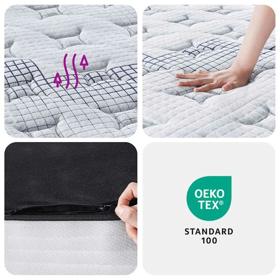 Pocketveringmatras Middelhard 140 x 200 cm