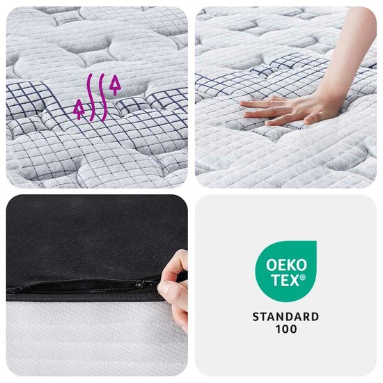 Pocketveringmatras middelhard 180x200 cm