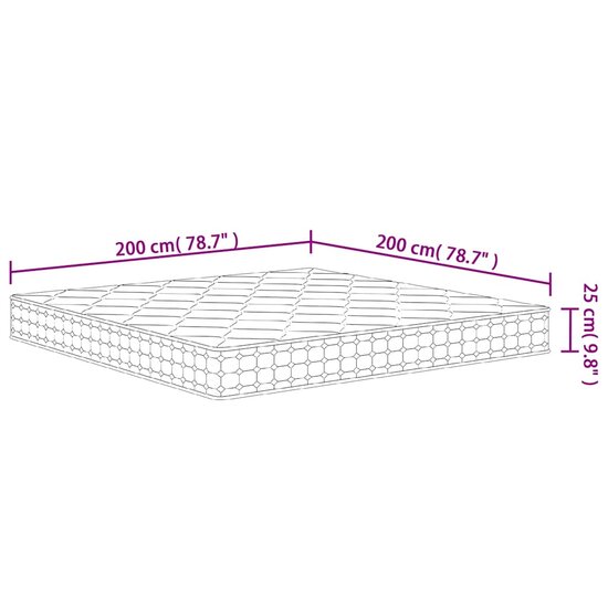 Pocketveringmatras middelhard-hard 200x200 cm