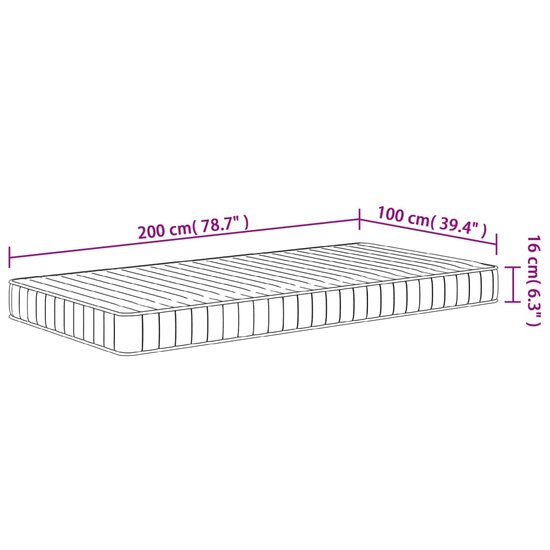 Schuimmatras Middelzacht 100 x 200 cm