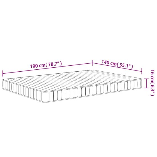 Schuimmatras Middelzacht 140 x 190 cm