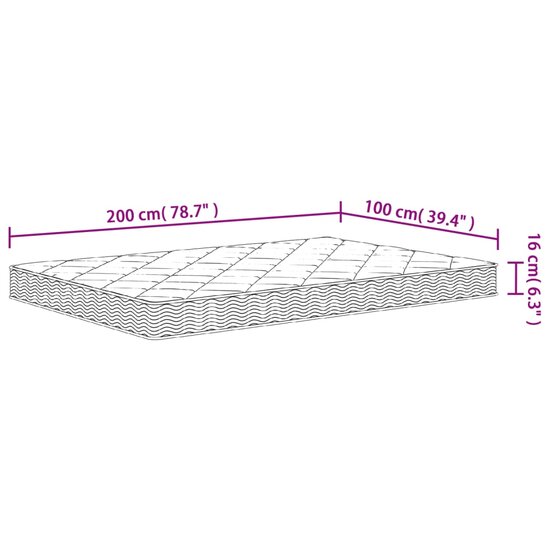 Schuimmatras middelzacht 100x200 cm