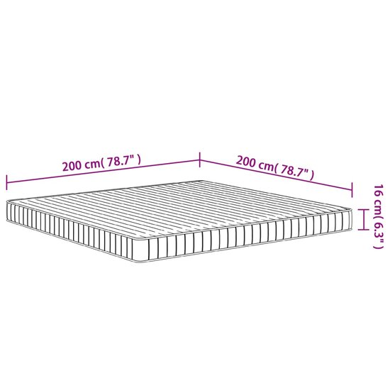 Schuimmatras middelzacht 200x200 cm