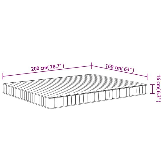 Schuimmatras middelzacht 160x200 cm