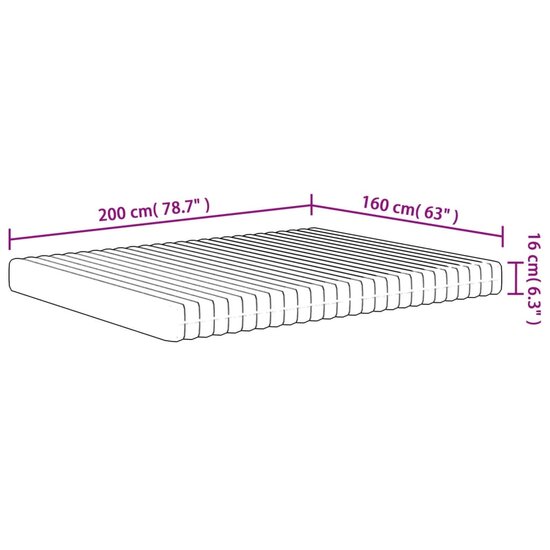 Schuimmatras middelzacht 160x200 cm