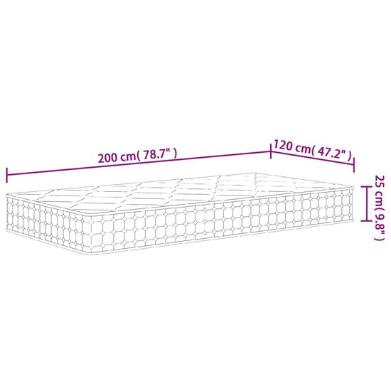 Pocketveringmatras middelhard-hard 120x200 cm