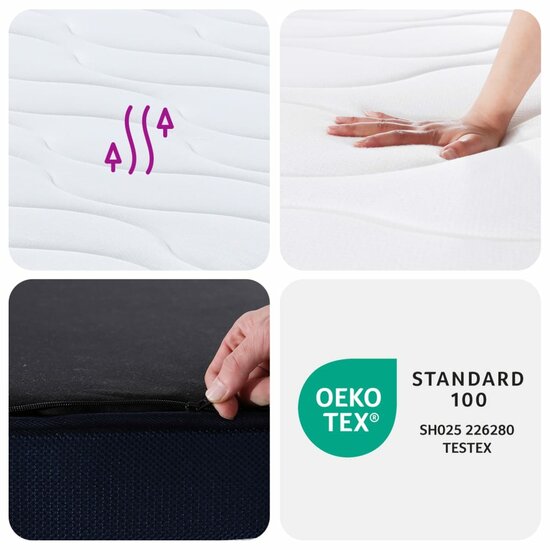 Pocketveringmatras middelhard-hard 90x200 cm