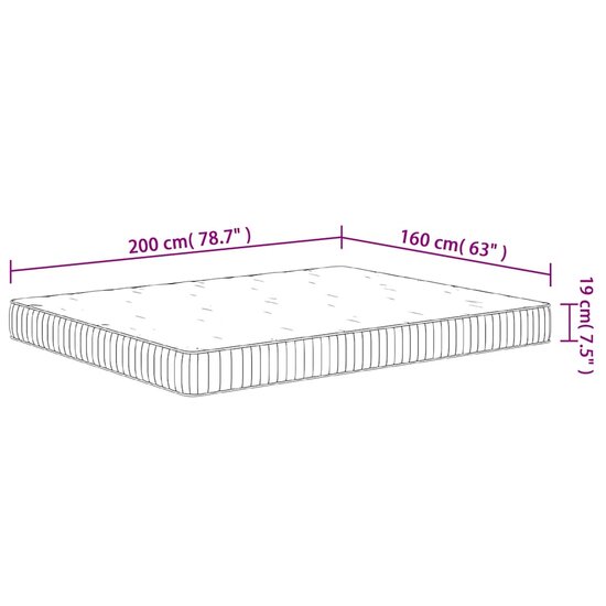 Pocketveringmatras Middelhard 160 x 200 cm