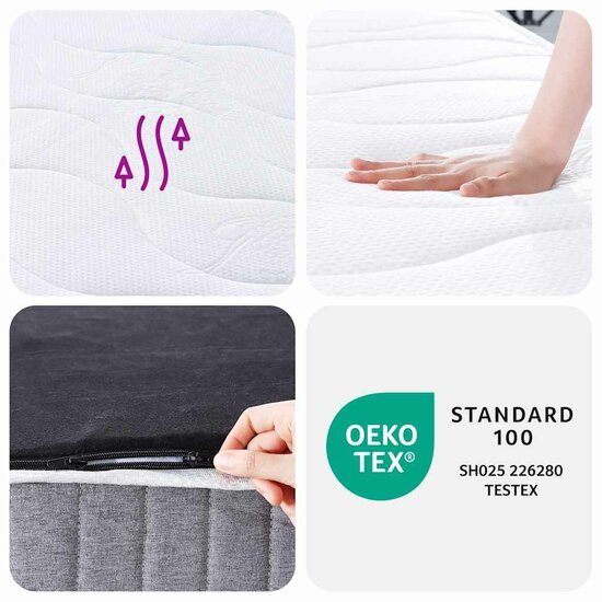 Pocketveringmatras Middelhard 120 x 200 cm