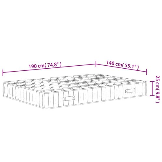 Pocketveringmatras Middelhard-Hard 140 x 190 cm