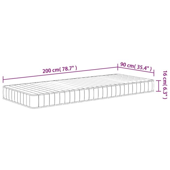 Schuimmatras Middelzacht 90 x 200 cm
