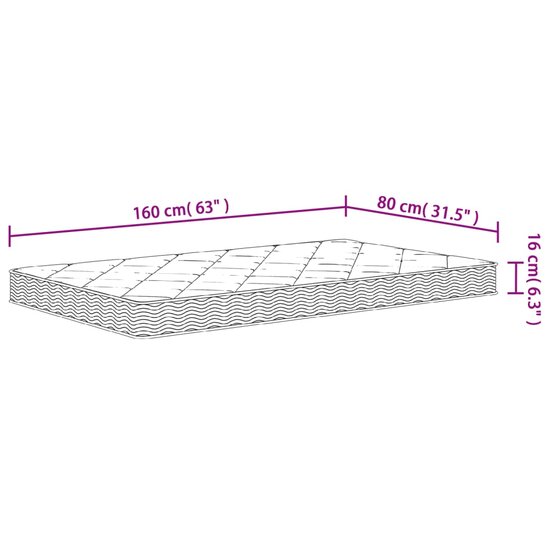 Schuimmatras Voor Kinderen Middelzacht 80 x 160 cm