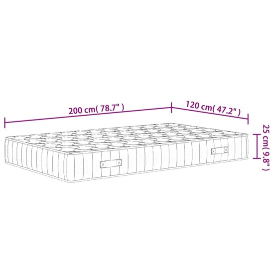 Pocketveringmatras middelhard-hard 120x200 cm