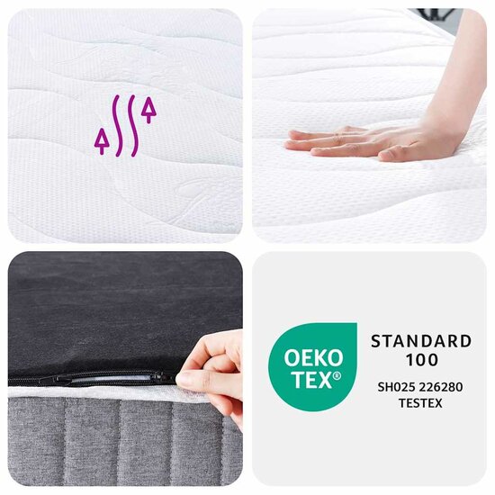 Pocketveringmatras middelhard 140x190 cm