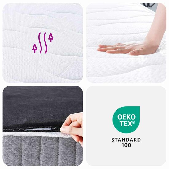 Pocketveringmatras middelhard 70x200 cm