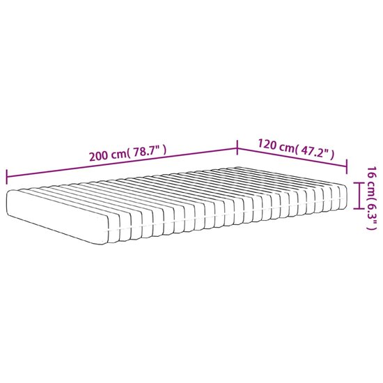 Schuimmatras middelzacht 120x200 cm