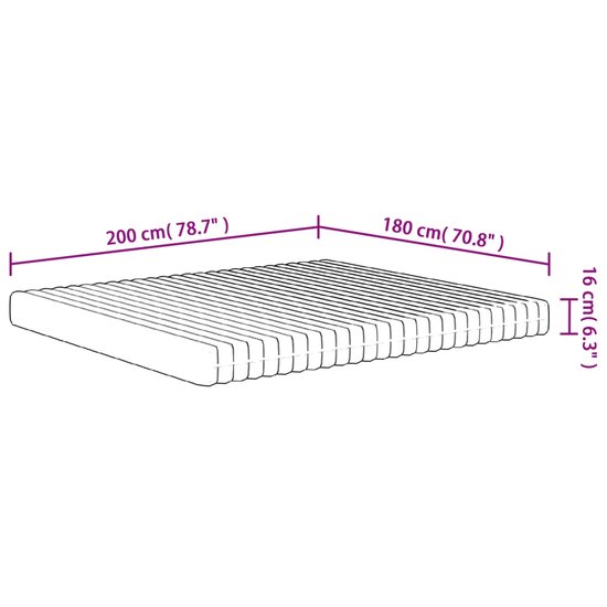 Schuimmatras middelzacht 180x200 cm