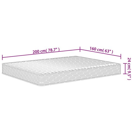 Schuimmatras middelzacht 160x200 cm