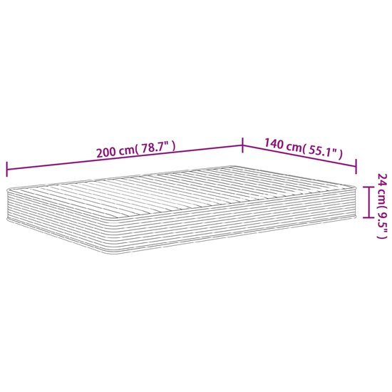 Schuimmatras middelzacht 140x200 cm
