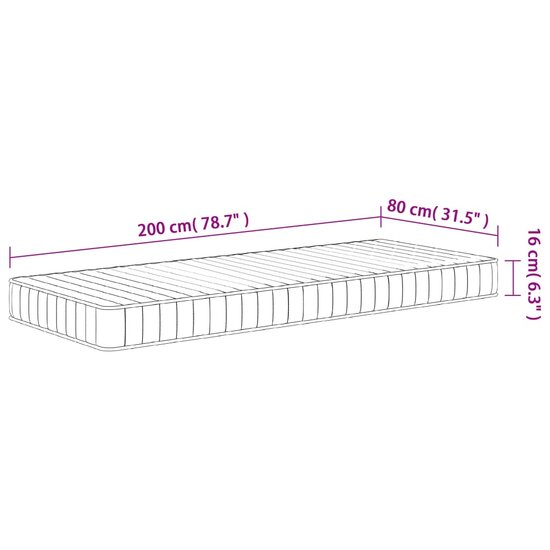 Schuimmatras middelzacht 80x200 cm