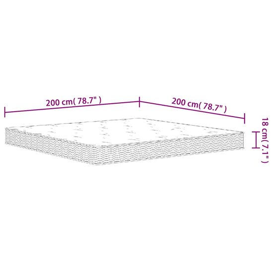 Binnenveringmatras middelhard 200x200 cm