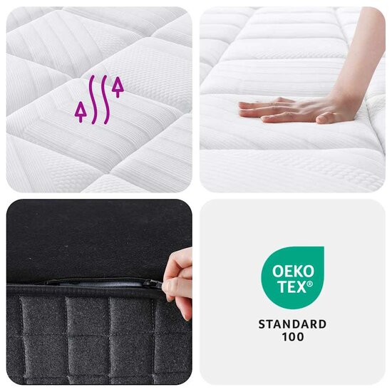 Pocketveringmatras middelhard-plus 140x190 cm