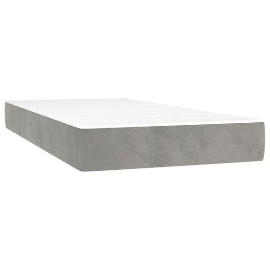 Pocketveringmatras 120X190X20 Cm Fluweel Lichtgrijs 120 x 190 cm
