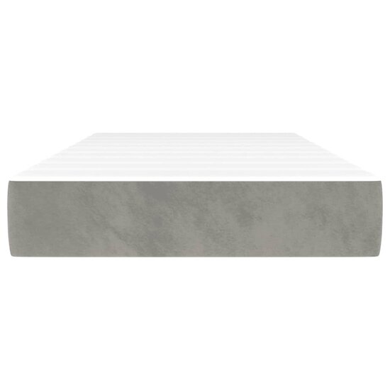 Pocketveringmatras 120X190X20 Cm Fluweel Lichtgrijs 120 x 190 cm