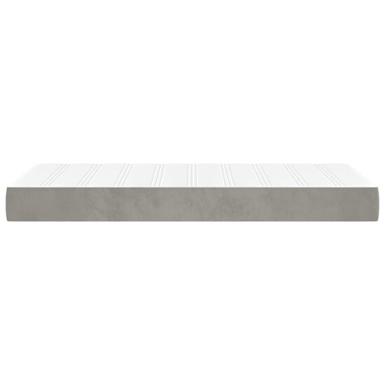 Pocketveringmatras 120X190X20 Cm Fluweel Lichtgrijs 120 x 190 cm