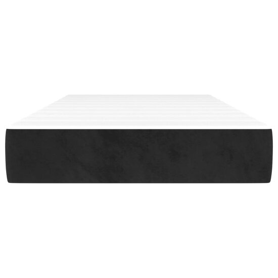 Pocketveringmatras 120X190X20 Cm Fluweel Zwart 120 x 190 cm