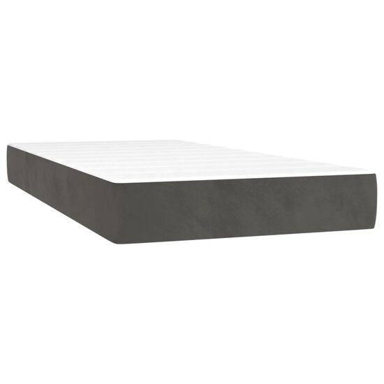 Pocketveringmatras 120X190X20 Cm Fluweel Donkergrijs 120 x 190 cm