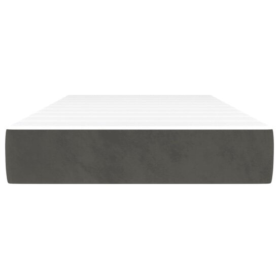 Pocketveringmatras 120X190X20 Cm Fluweel Donkergrijs 120 x 190 cm