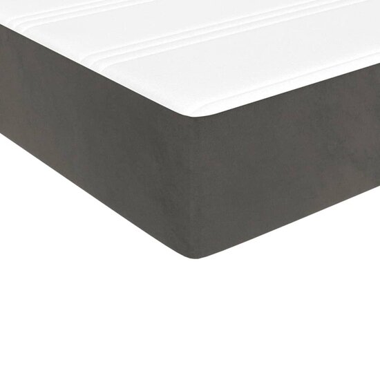 Pocketveringmatras 120X190X20 Cm Fluweel Donkergrijs 120 x 190 cm