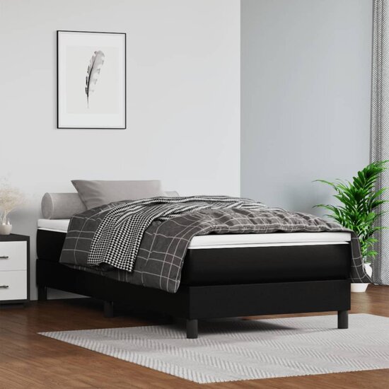 Pocketveringmatras 120X190X20 Cm Kunstleer 120 x 190 cm Zwart