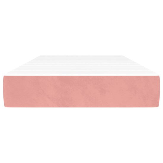 Pocketveringmatras 120X190X20 Cm Fluweel Roze 120 x 190 cm