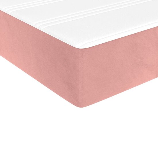 Pocketveringmatras 120X190X20 Cm Fluweel Roze 120 x 190 cm