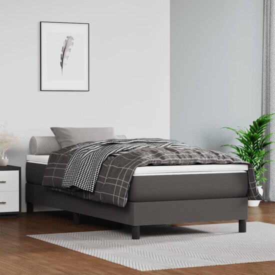 Pocketveringmatras 120X190X20 Cm Kunstleer 120 x 190 cm Grijs