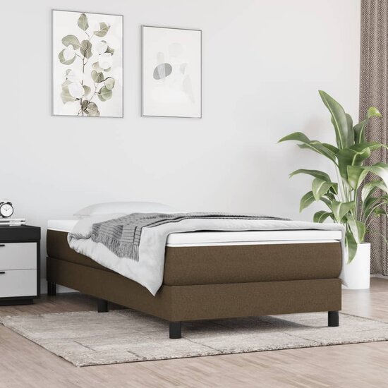 Pocketveringmatras 120X190X20 Cm Stof 120 x 190 cm Donkerbruin