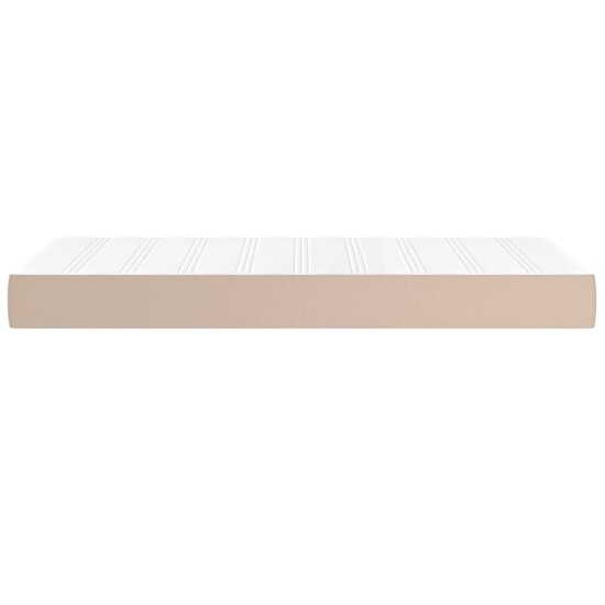 Pocketveringmatras 120x190x20 cm kunstleer cappuccinokleurig