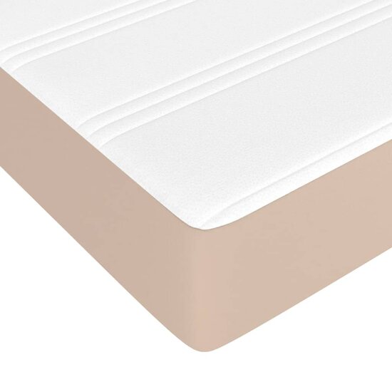 Pocketveringmatras 120x190x20 cm kunstleer cappuccinokleurig