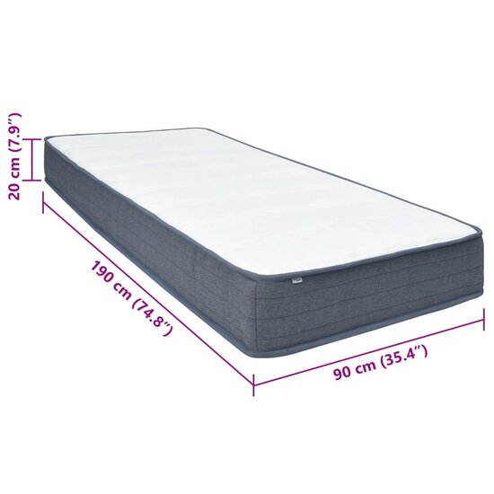 Boxspringmatras 190X90X20 Cm Stof 90 x 190 cm