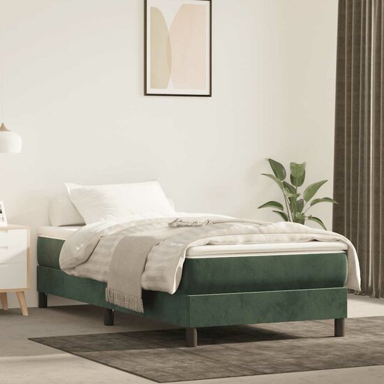 Pocketveringmatras 100X210X20 Cm Fluweel Donkergroen 100 x 210 cm
