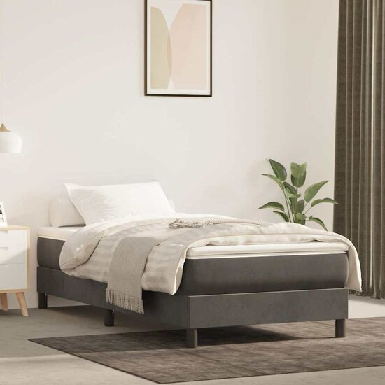 Pocketveringmatras 100X210X20 Cm Fluweel Donkergrijs 100 x 210 cm