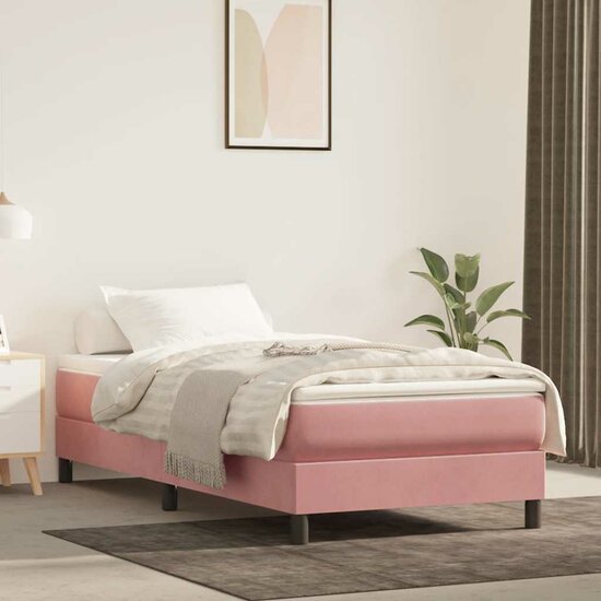 Pocketveringmatras Voor Kinderen Fluweel Roze 80 x 160 cm